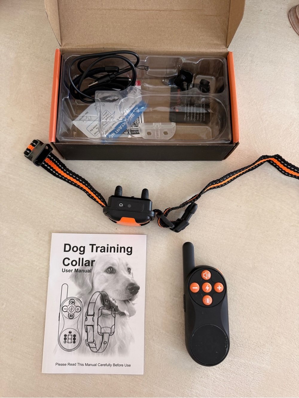 Dog Training Collar with Remote - Orange and Black